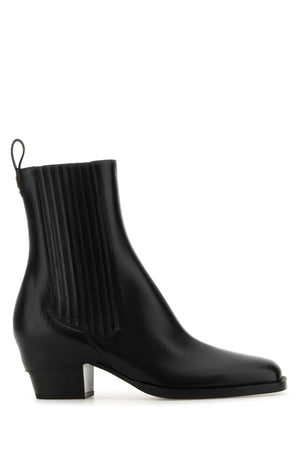 FENDI Stylish Black Leather Ankle Boots for Women