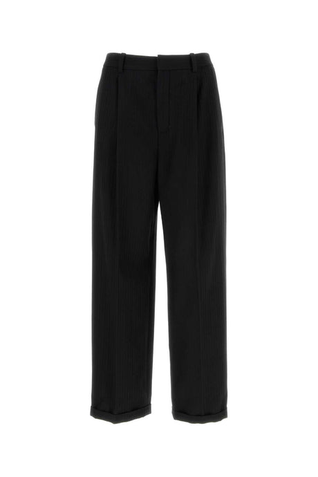 SAINT LAURENT Sophisticated Black Flannel Trousers for Men