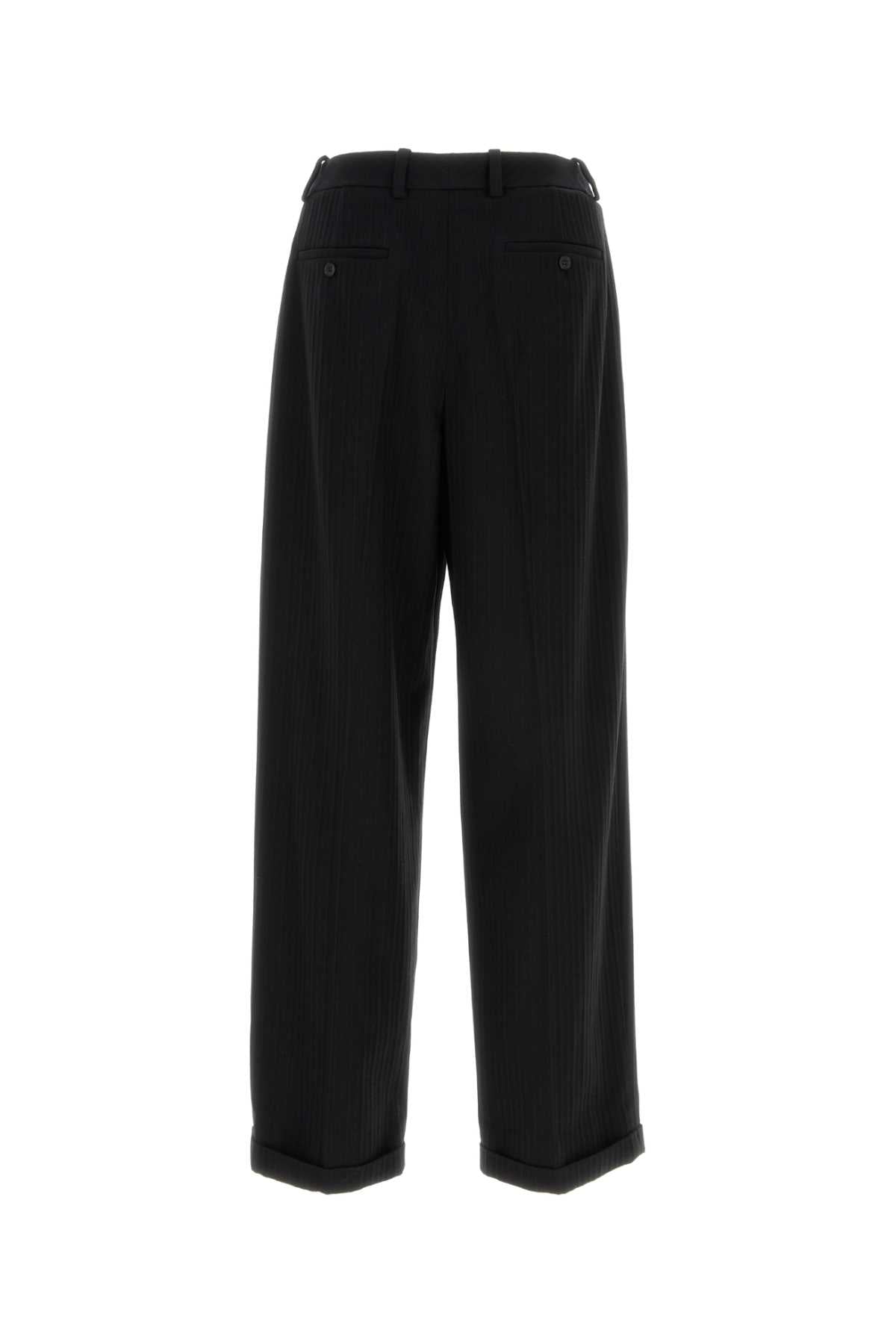 SAINT LAURENT Sophisticated Black Flannel Trousers for Men