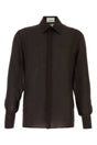 SAINT LAURENT Luxurious Dark Brown Silk Shirt