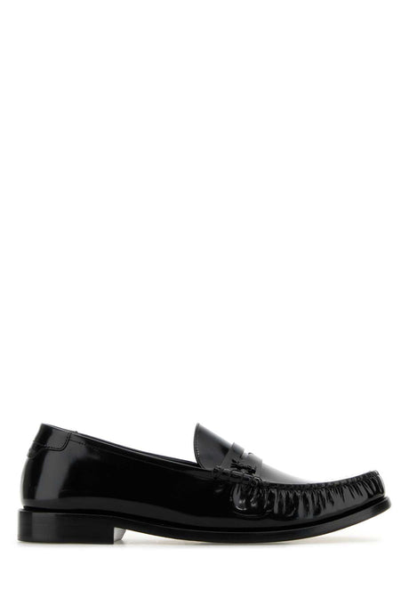 SAINT LAURENT Classic Black Leather Loafers for Men