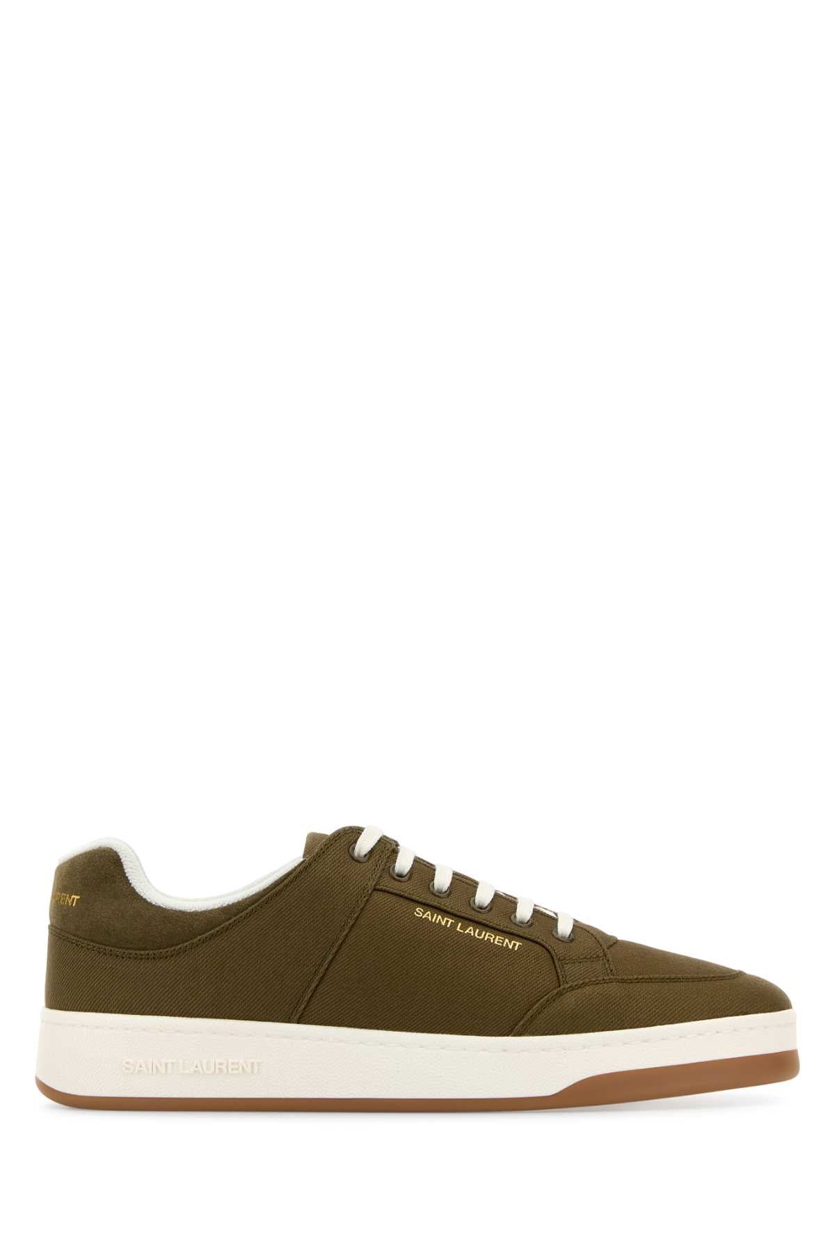 SAINT LAURENT Army Green Gabardine SL/61 Sneaker for Men