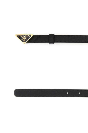 PRADA Elegant Black Leather Belt (1.5 cm Height)