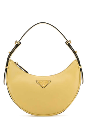 PRADA Mini Leather Handbag in Pastel Yellow - 22.5 cm Width