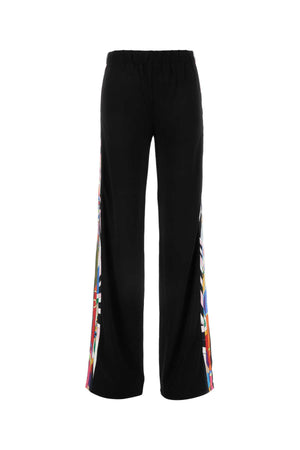 EMILIO PUCCI Black Stretch Viscose Trousers for Women