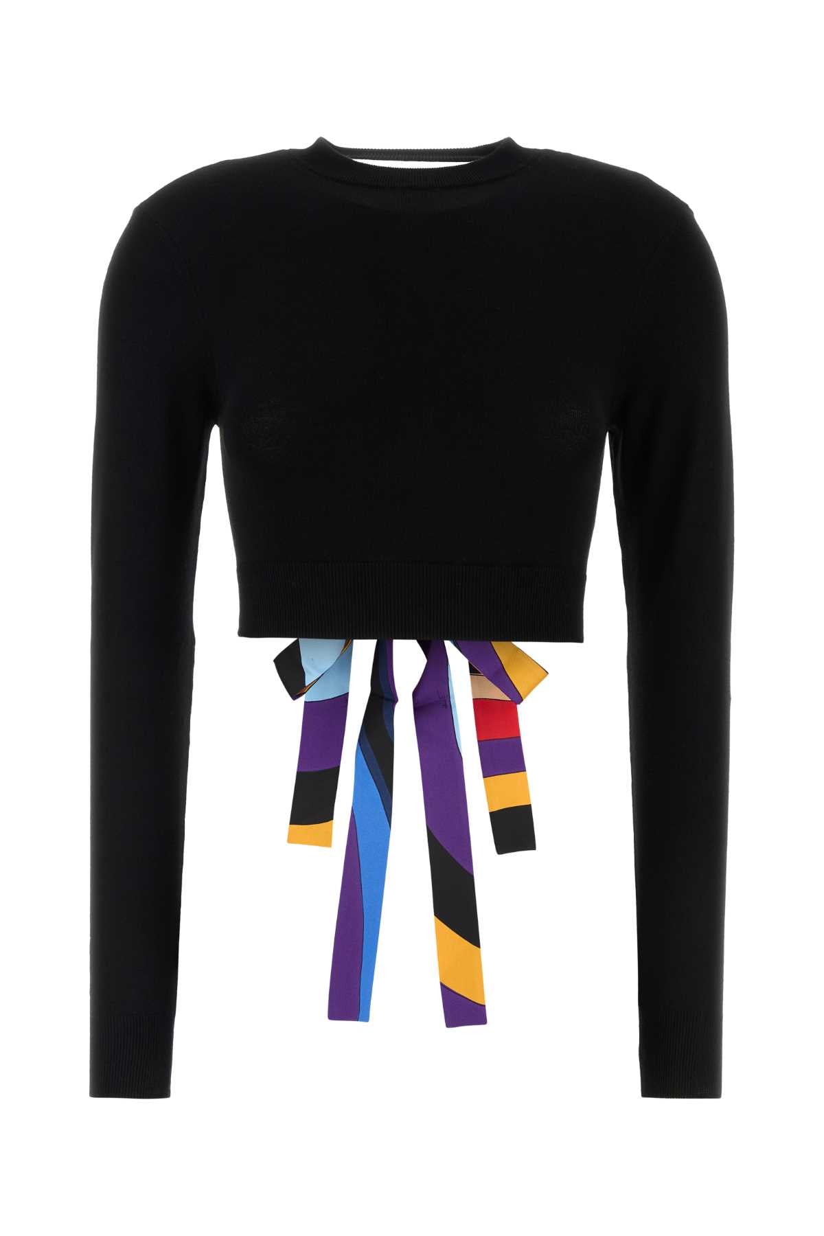 EMILIO PUCCI Chic Black Viscose Blend Sweater