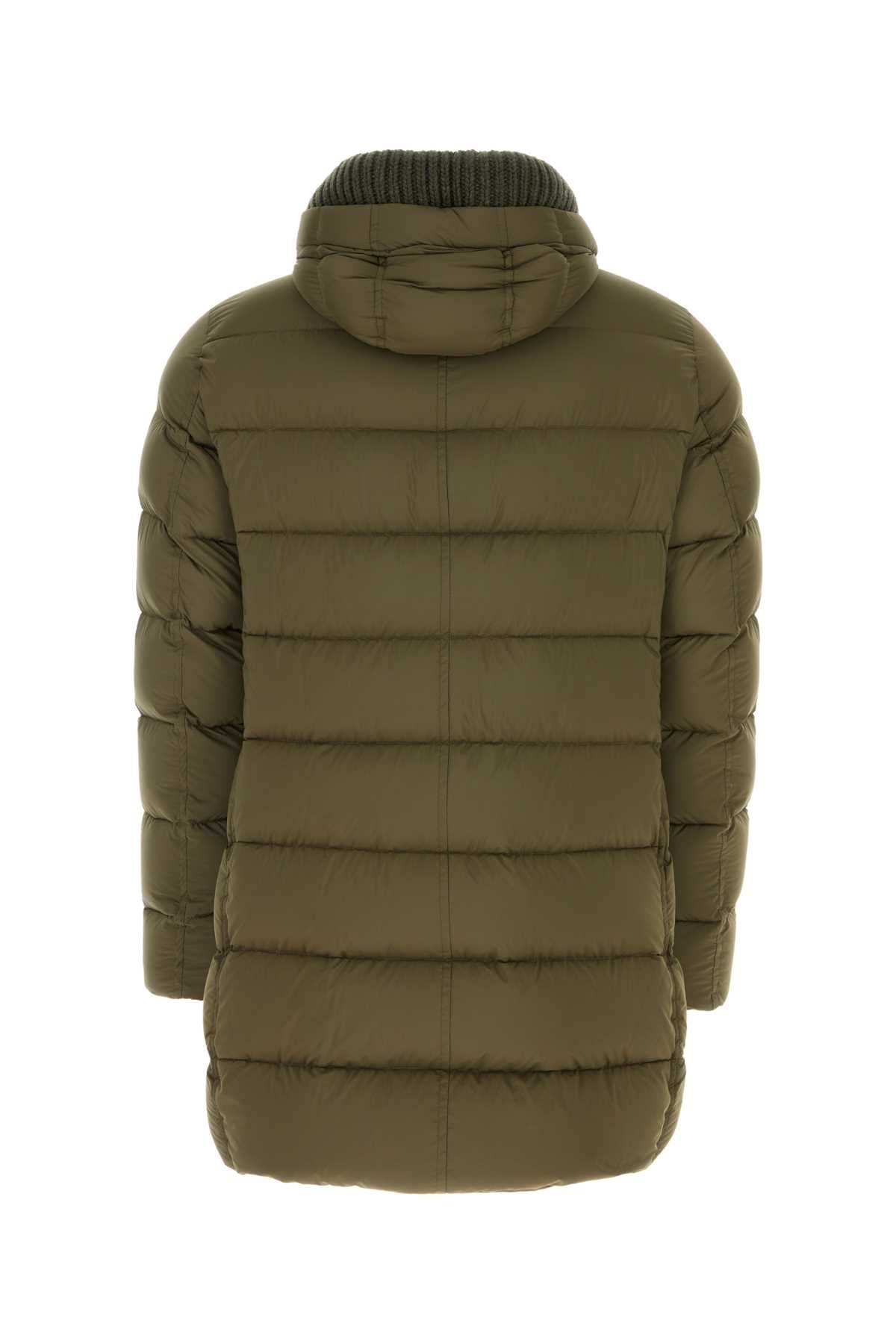 HERNO Men's Army Green Nylon Padded Jacket