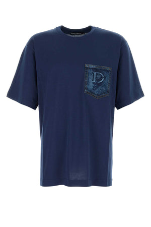 DOLCE & GABBANA Oversized Blue Cotton T-Shirt for Men