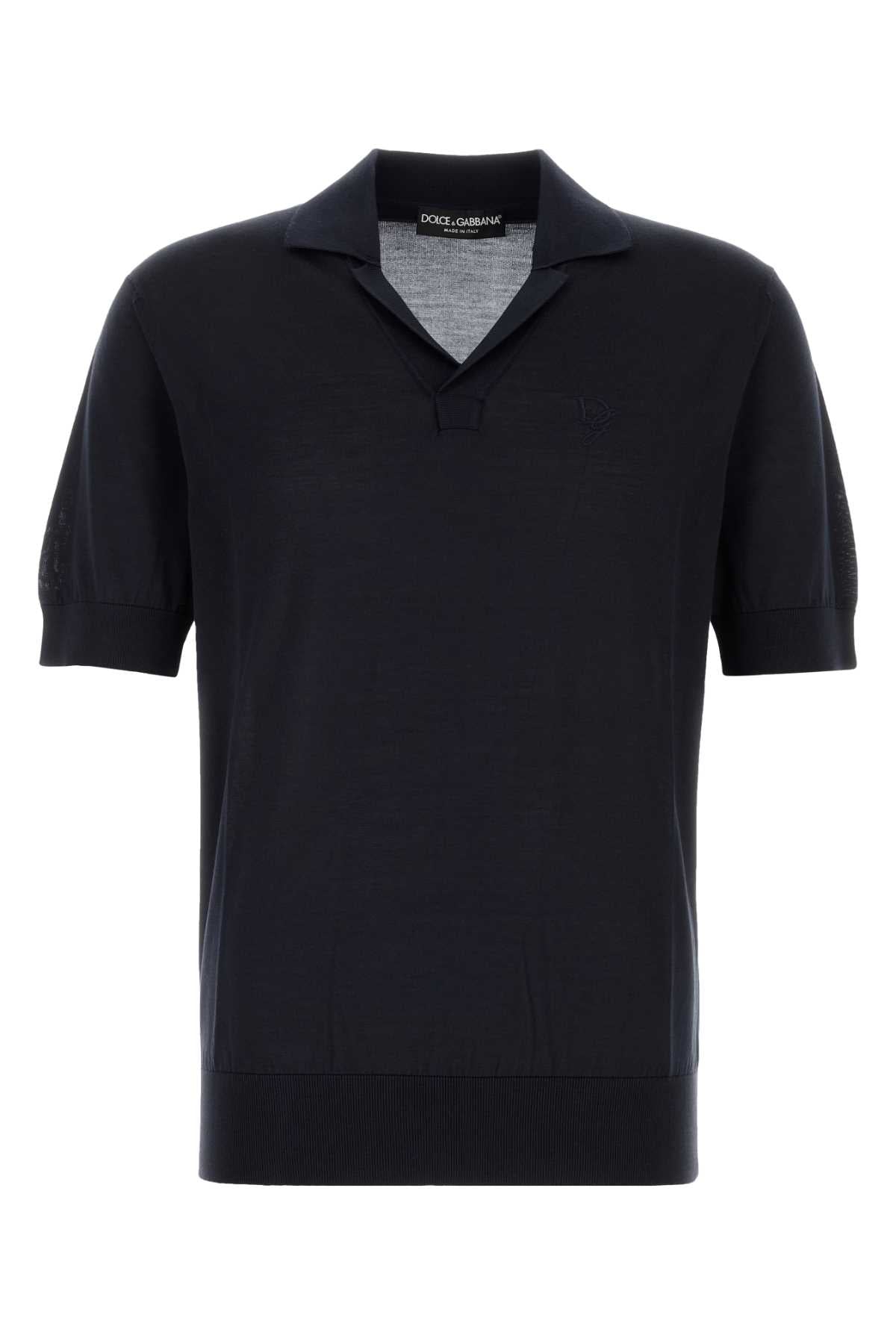 DOLCE & GABBANA Midnight Silk Polo Shirt for Men