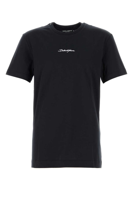 DOLCE & GABBANA Midnight Blue Essential Cotton T-Shirt for Men