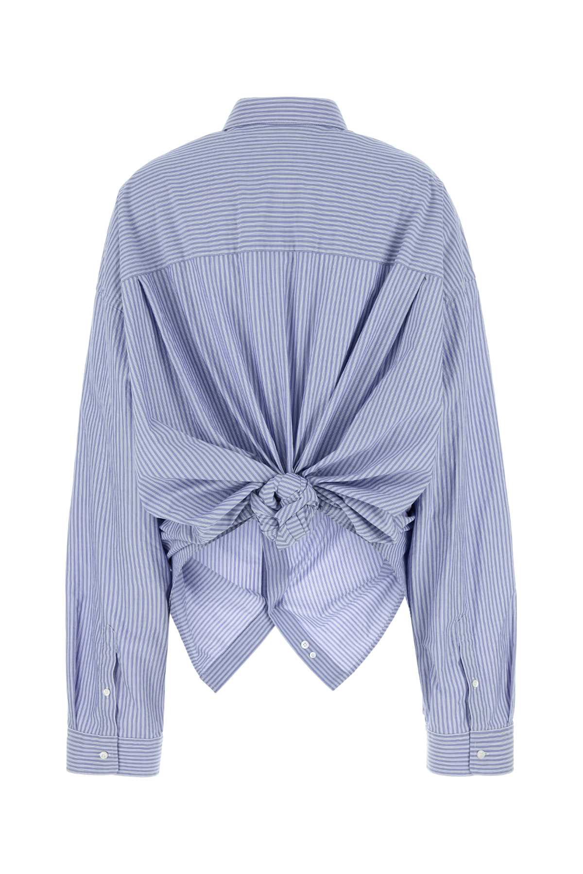 BALENCIAGA Embroidered Striped Poplin Shirt