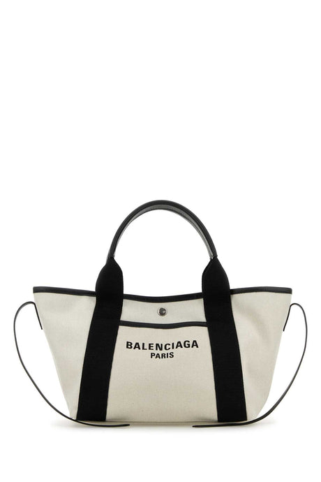 BALENCIAGA Mini Sand Canvas Biarritz Shopping Handbag