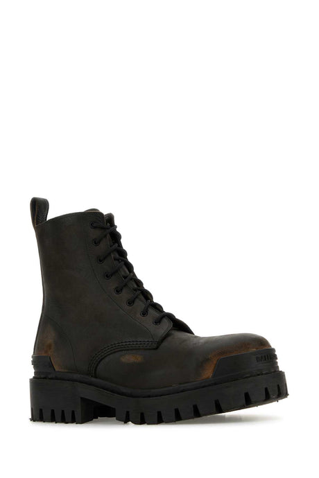 BALENCIAGA Leather Strike Ankle Boots for Men