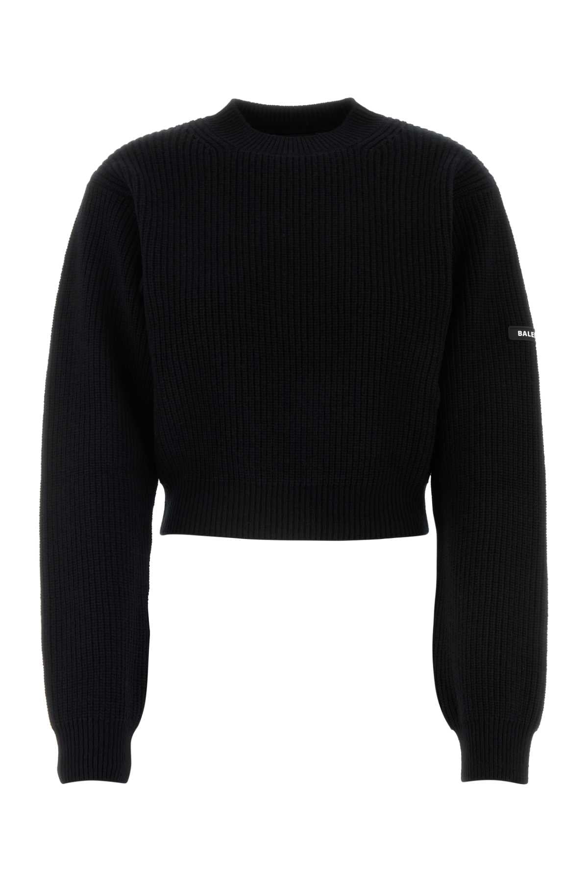 BALENCIAGA Classic Black Wool Sweater for Women