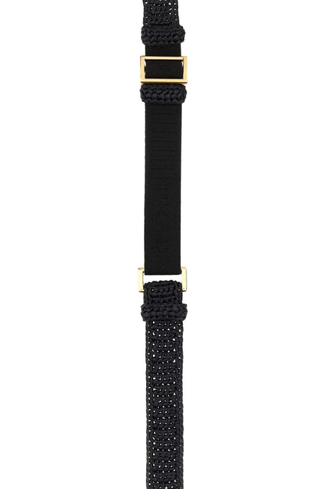 PRADA Chic Black Raffia Belt - Height 2.5 cm