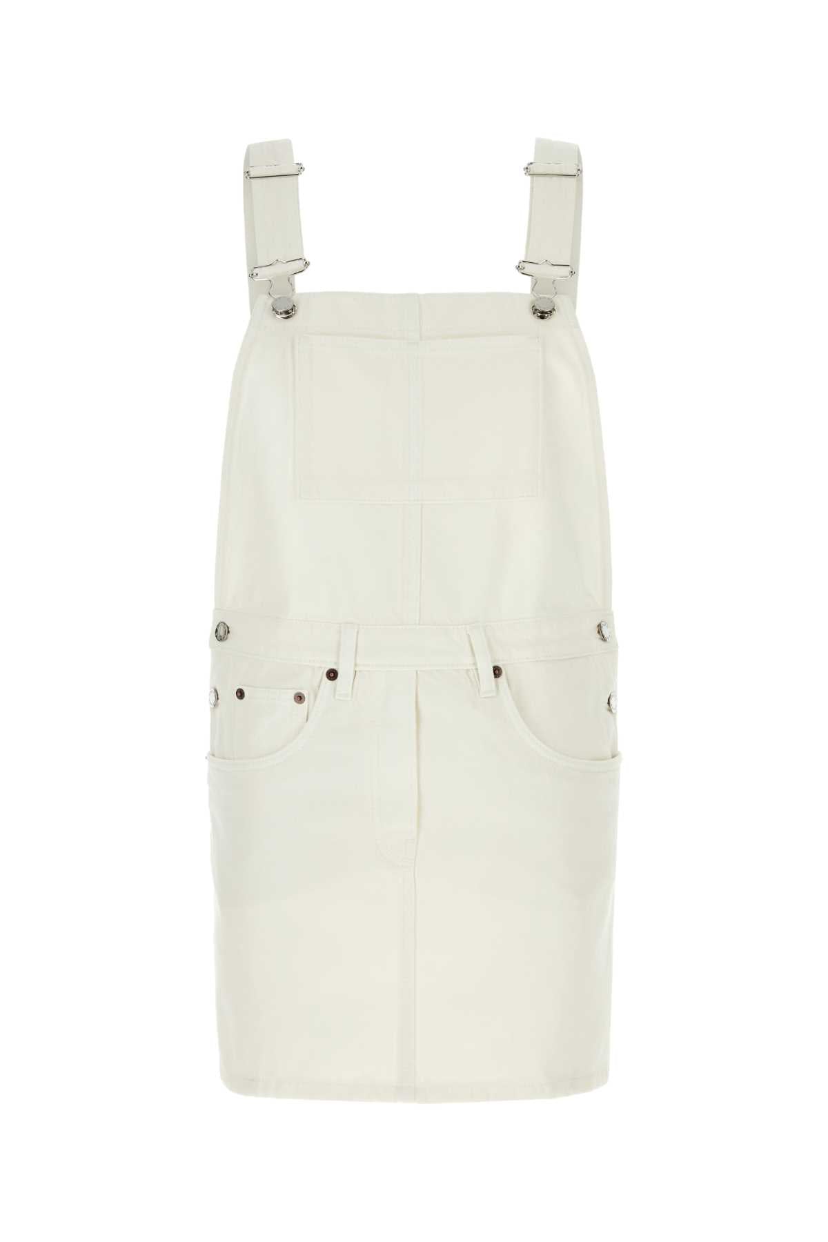 PRADA White Denim Dungarees Dress for Women