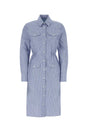 PRADA Embroidered Chambray Mini Shirt Dress