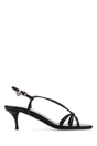 PRADA Elegant Black Leather Sandals with 5.5 cm Heel