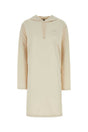 PRADA Cream Stretch Cotton Mini Sweatshirt Dress