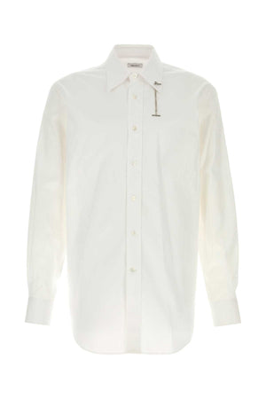 ALEXANDER MCQUEEN Classic White Poplin Shirt for Men