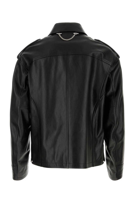 ALEXANDER MCQUEEN Classic Black Leather Jacket for Men