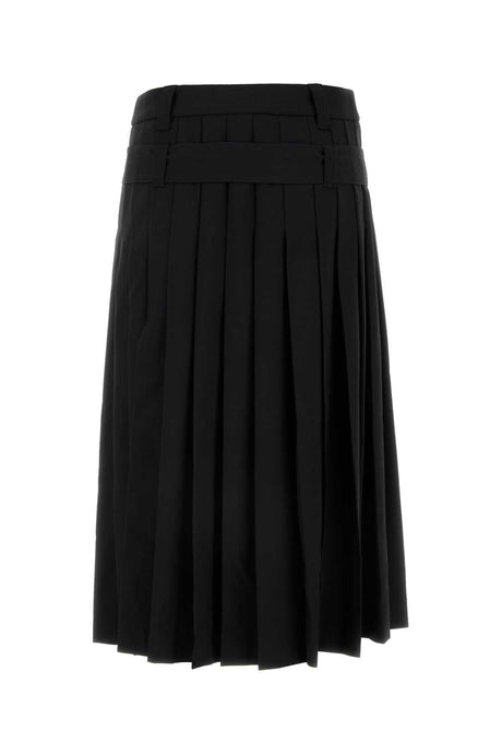 ALEXANDER MCQUEEN Chic Black Wool Mini Skirt