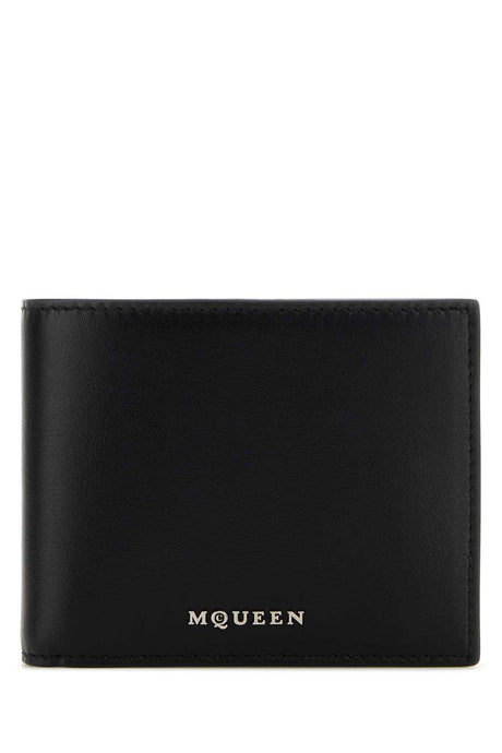 ALEXANDER MCQUEEN Sleek Mini Black Leather Wallet