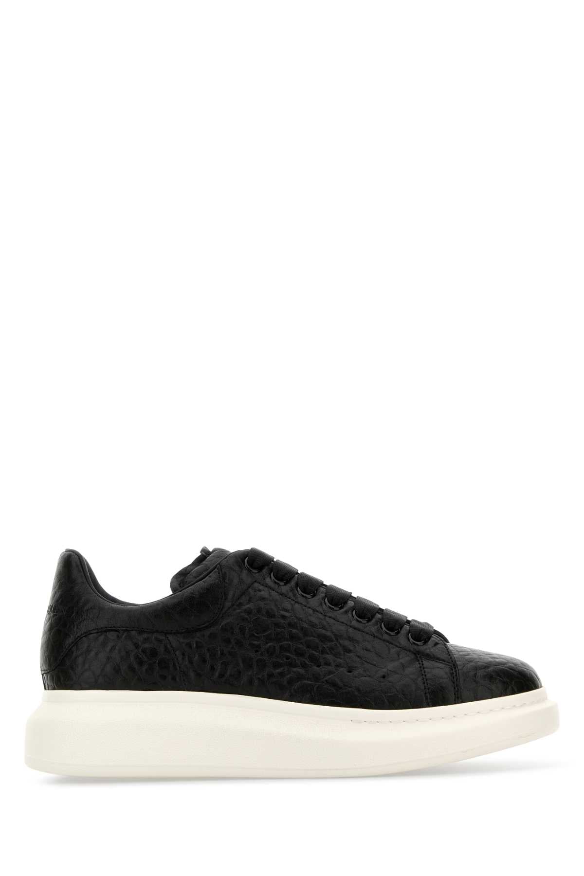 ALEXANDER MCQUEEN Stylish Leather Sneakers with Black Heel