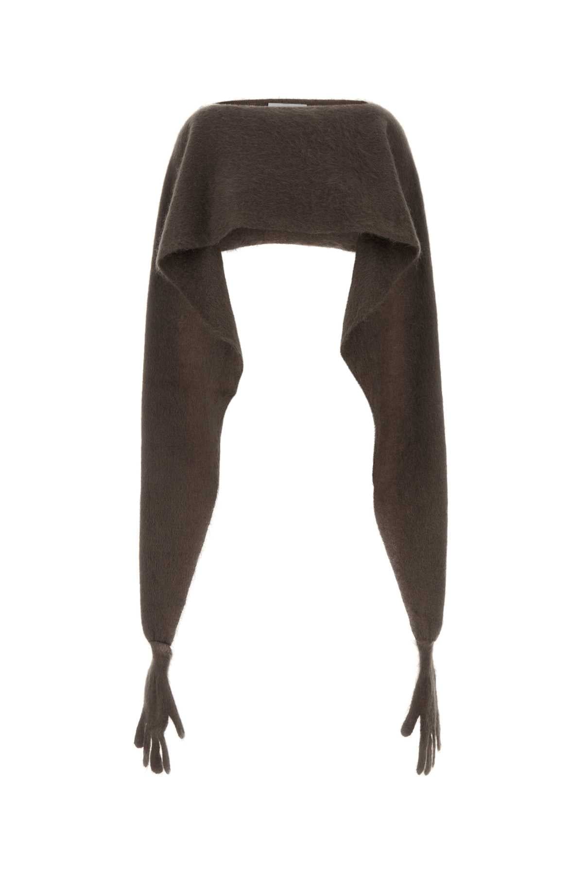 MOSCHINO Luxurious Brown Mohair Blend Cape - One Size