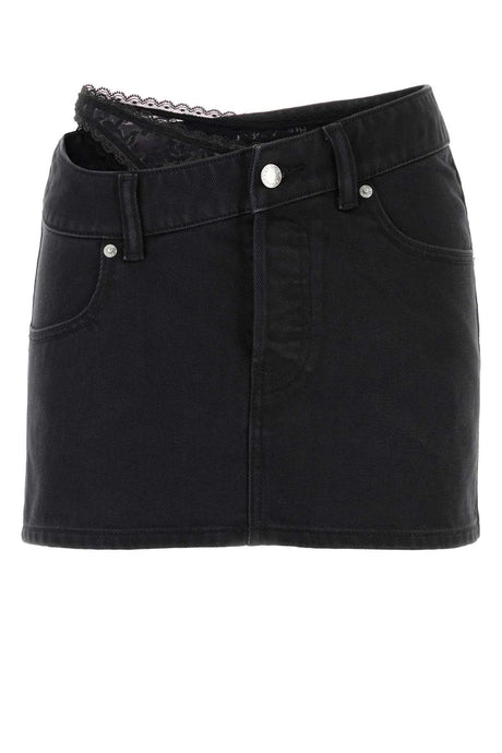 ALEXANDER WANG Stylish Black Denim Mini Skirt