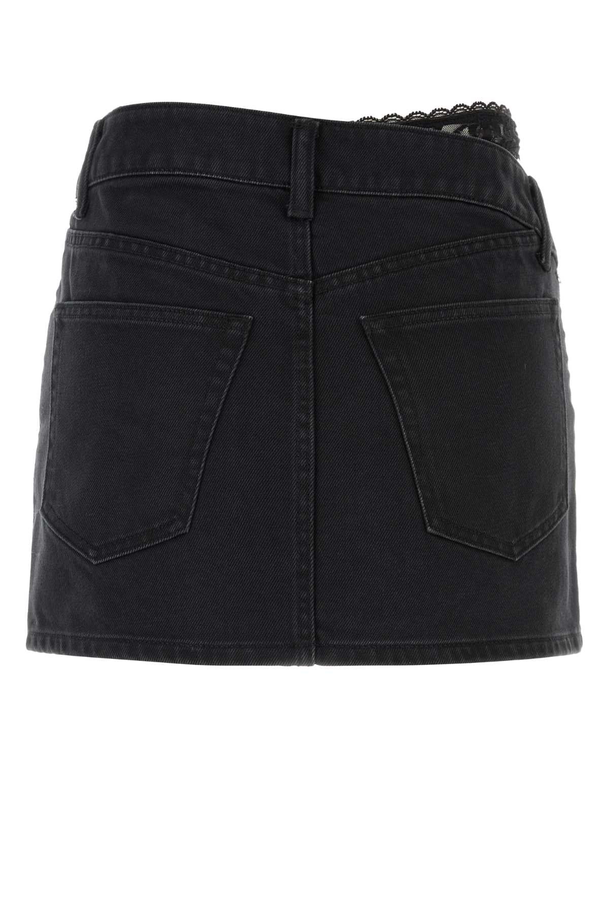 ALEXANDER WANG Stylish Black Denim Mini Skirt