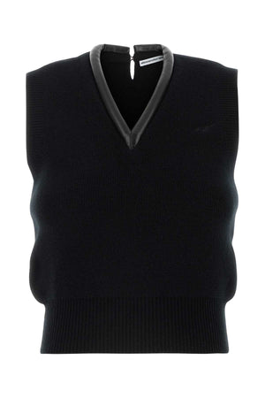 ALEXANDER WANG Chic Black Stretch Wool Blend Vest