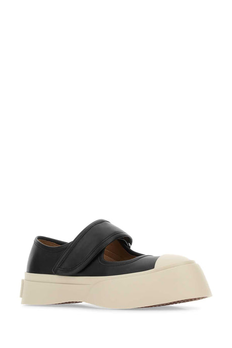 MARNI Leather Mary Jane Sneakers with 5 cm Sole Height