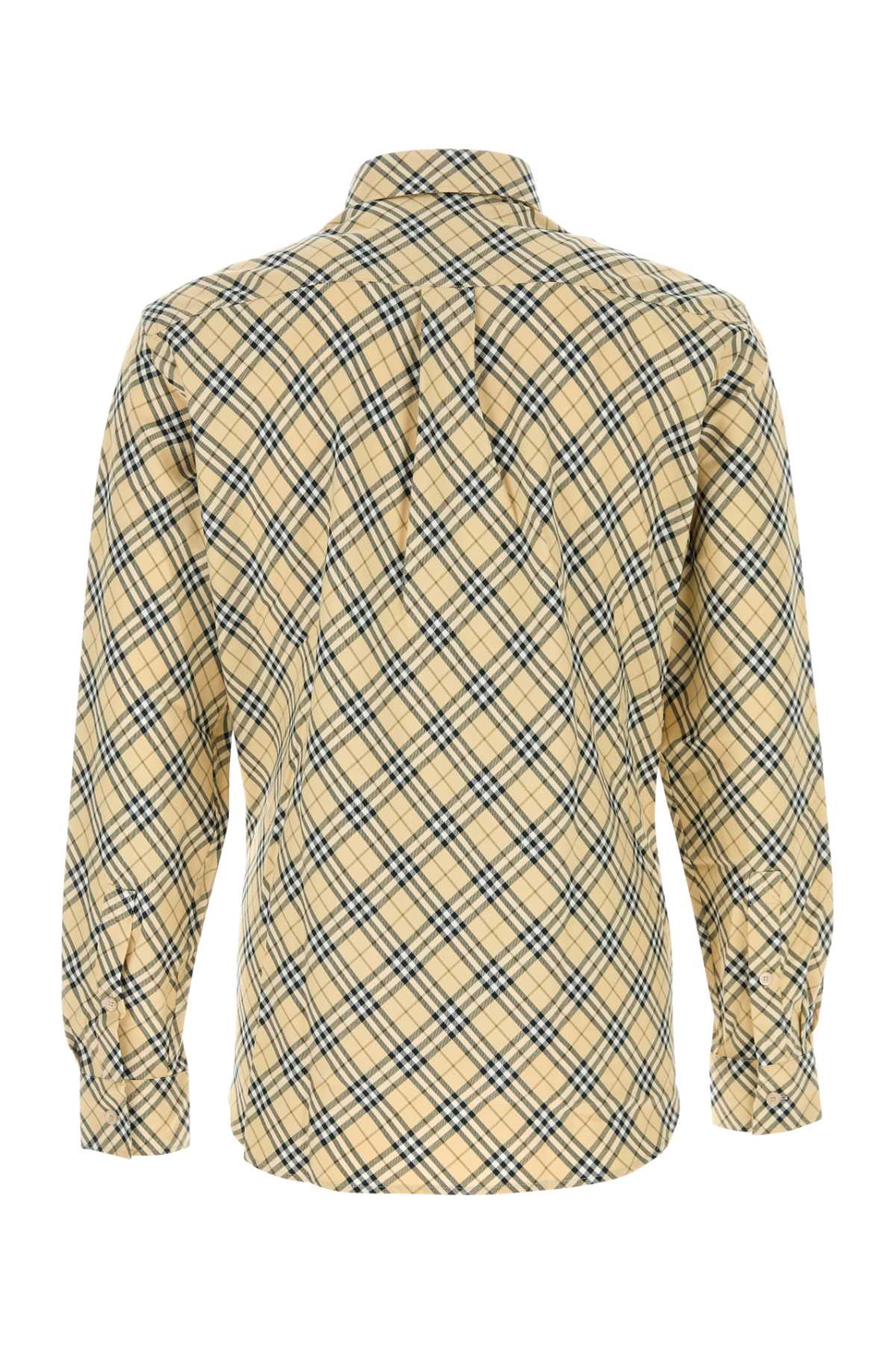 BURBERRY Checked Embroidered Cotton Shirt for Men