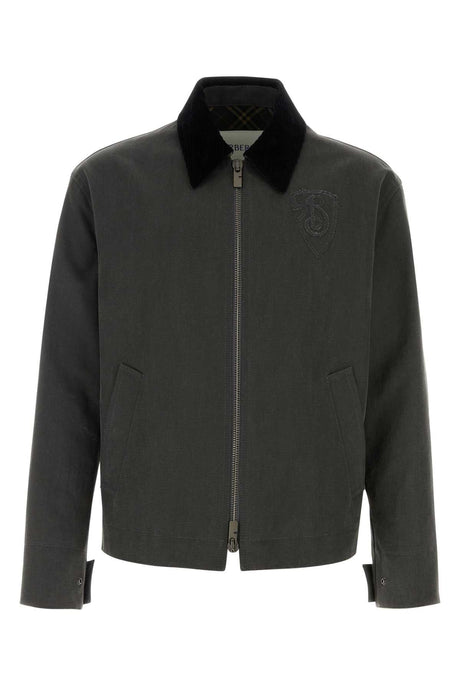 BURBERRY Charcoal Canvas Jacket for Men