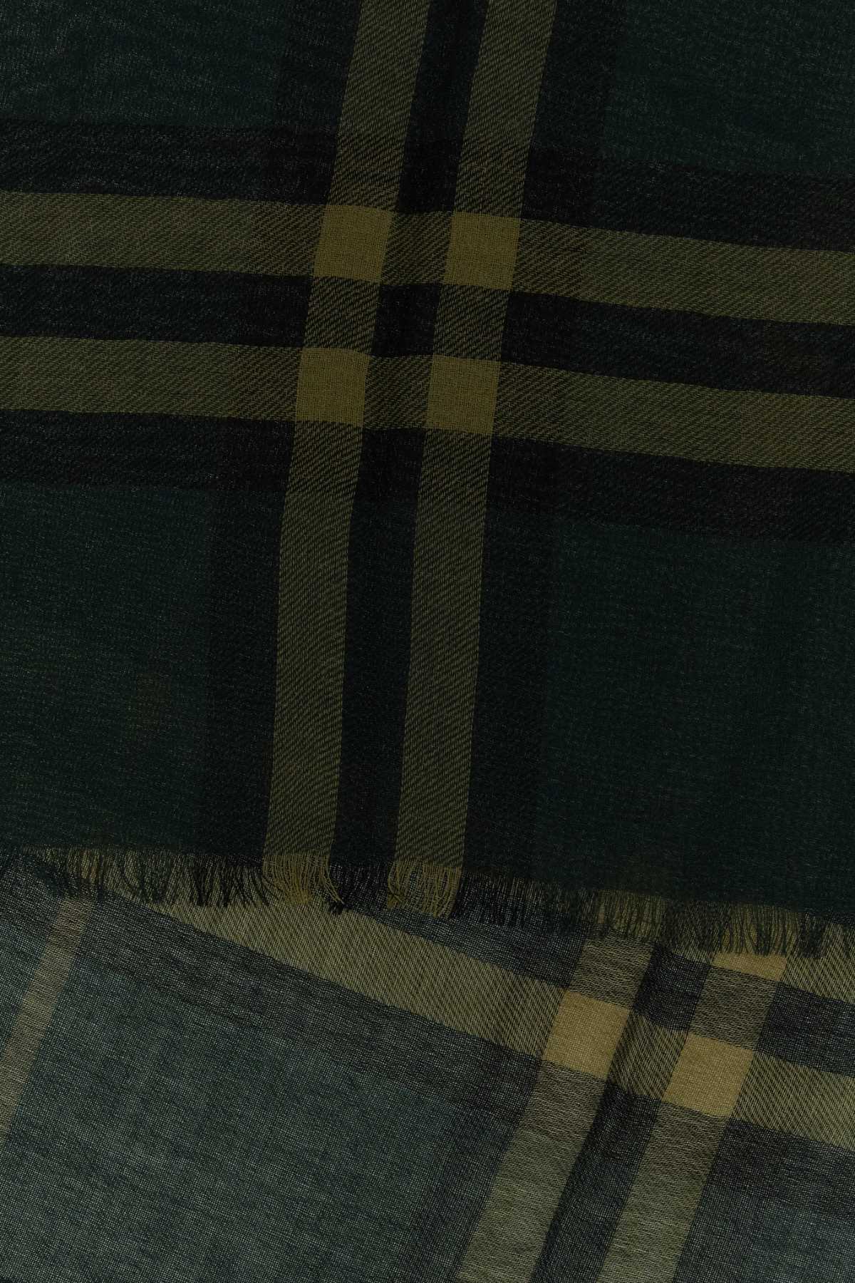 BURBERRY Embroidered Wool Scarf - 200 cm x 90 cm