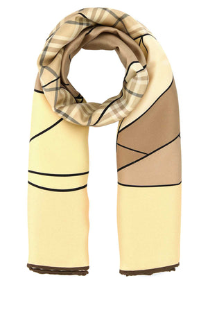 BURBERRY Elegant Printed Silk Foulard (90 cm x 90 cm)