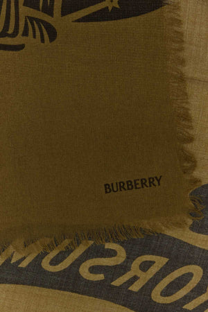 BURBERRY Embroidered Wool Scarf - 200 cm x 70 cm