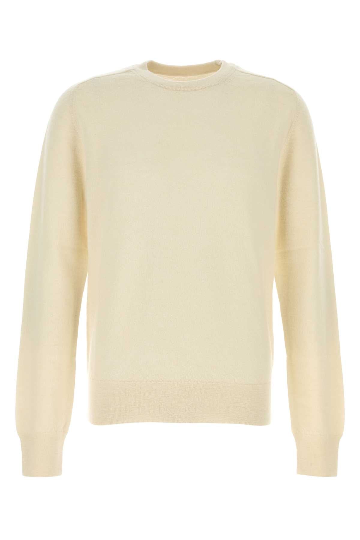 MAISON MARGIELA Ivory Wool Sweater for Men - Fall/Winter Collection