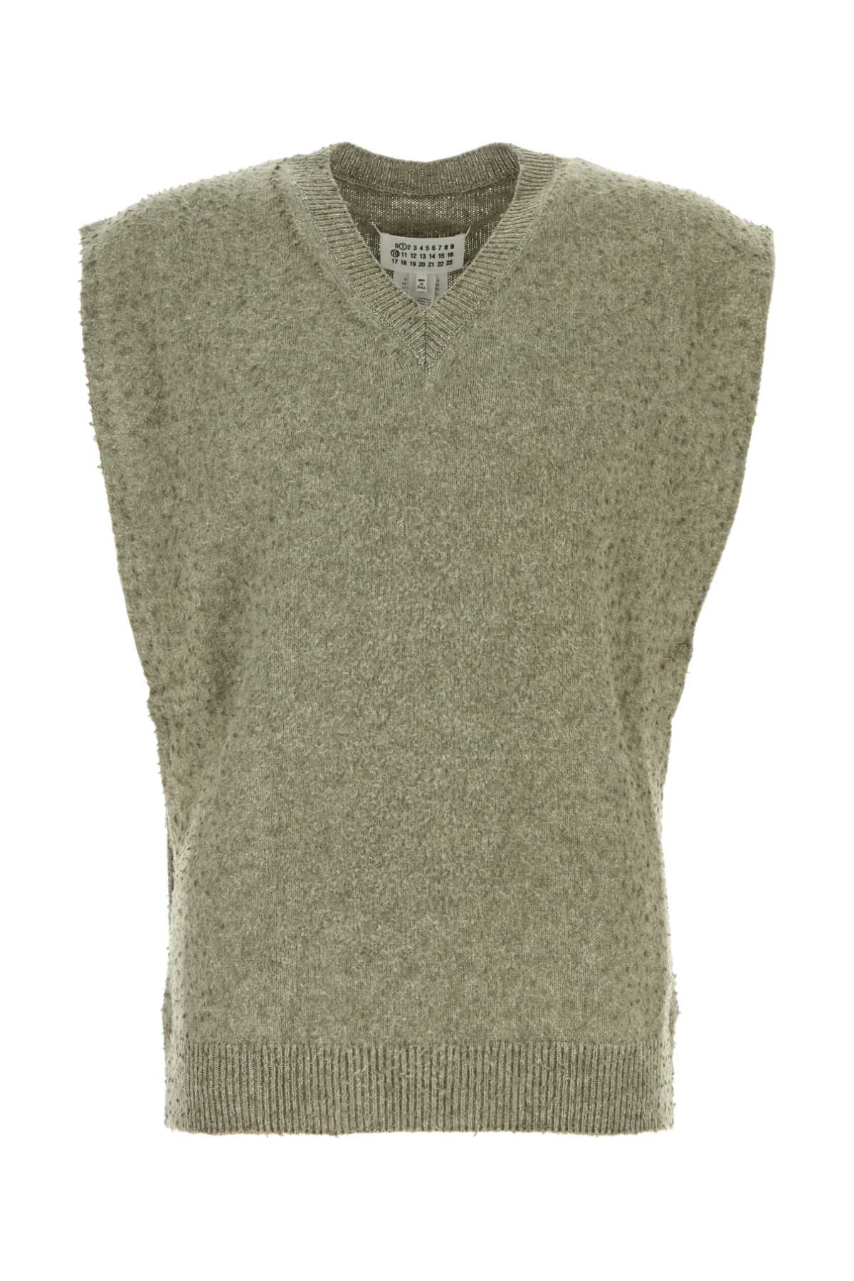 MAISON MARGIELA Sage Green Wool Blend Vest for Men