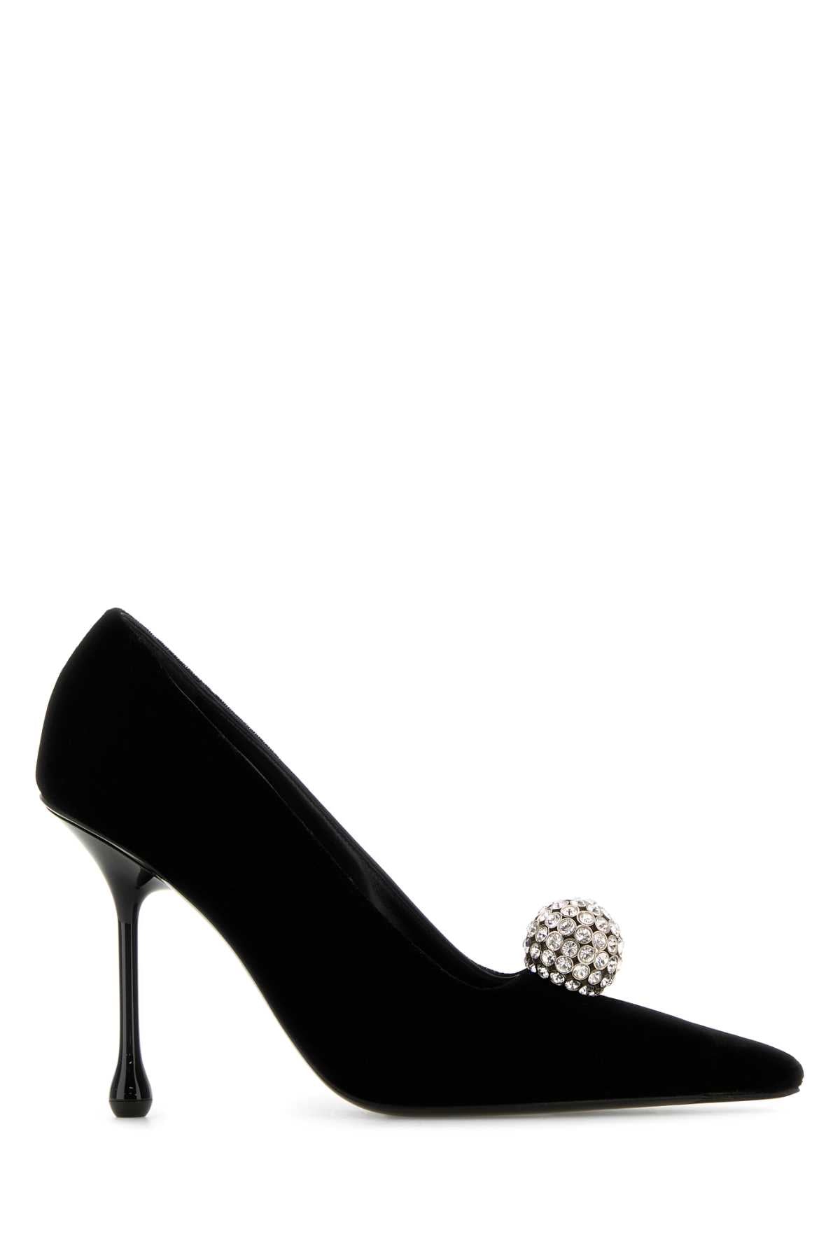 JIMMY CHOO Elegant Velvet Orb Pumps with 9.5 cm Heels