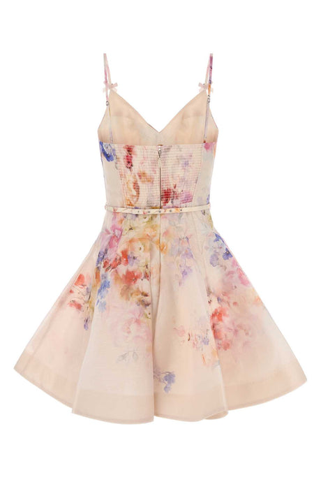 ZIMMERMANN Floral Printed Linen Blend Mini Dress