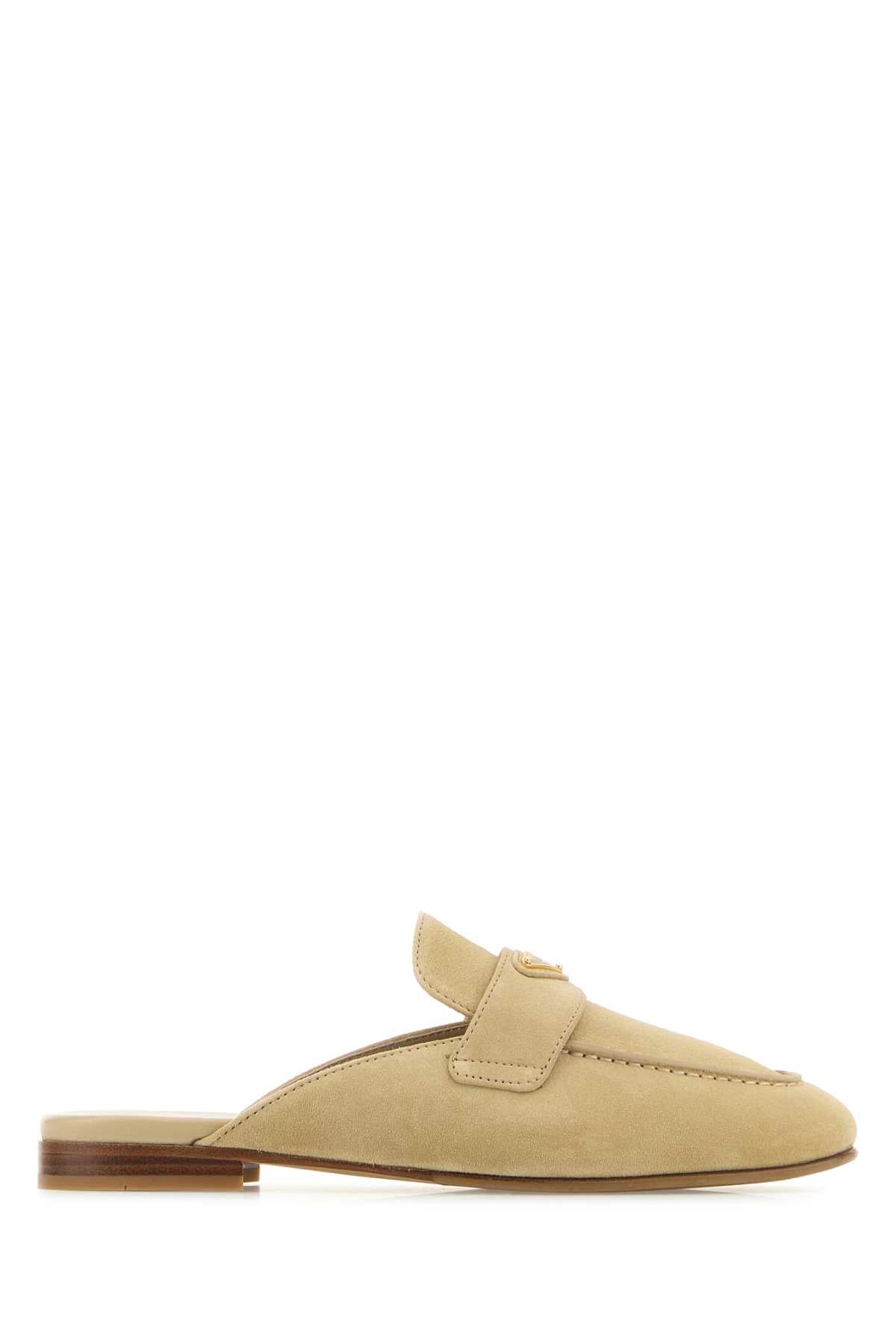 PRADA Chic Sand Suede Slippers for Women