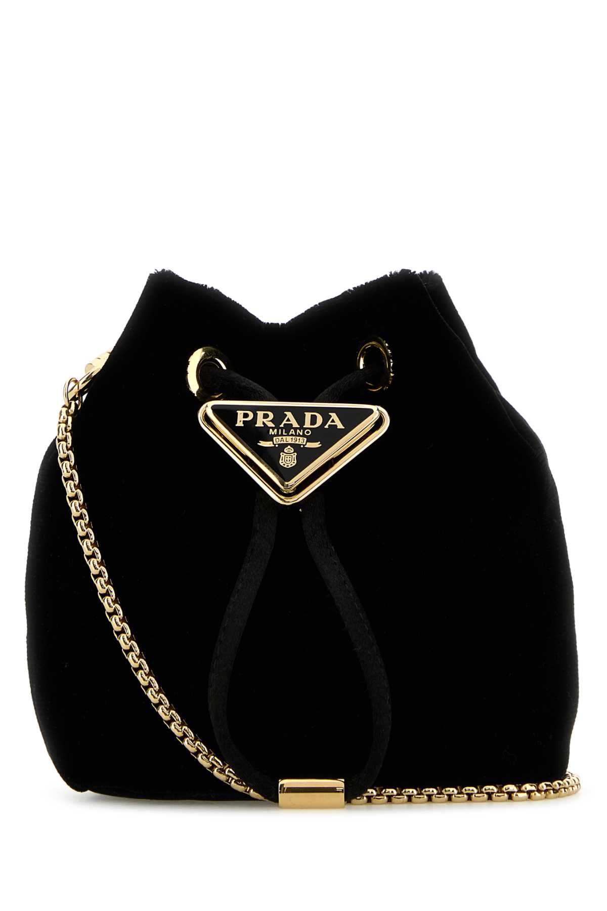 PRADA Mini Velvet Bucket Handbag