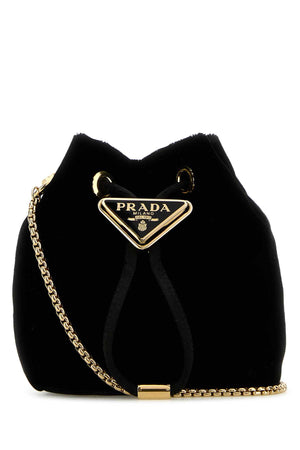 PRADA Mini Velvet Bucket Handbag