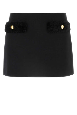 PRADA Chic Black Wool Mini Skirt