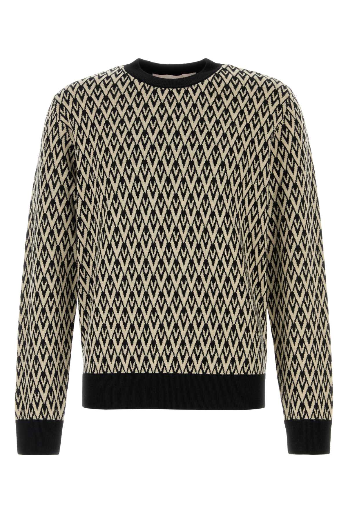 VALENTINO GARAVANI Embroidered Virgin Wool Sweater for Men