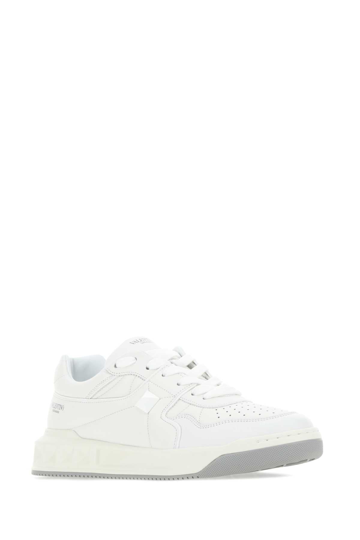 VALENTINO GARAVANI White Nappa Leather One Stud Sneaker