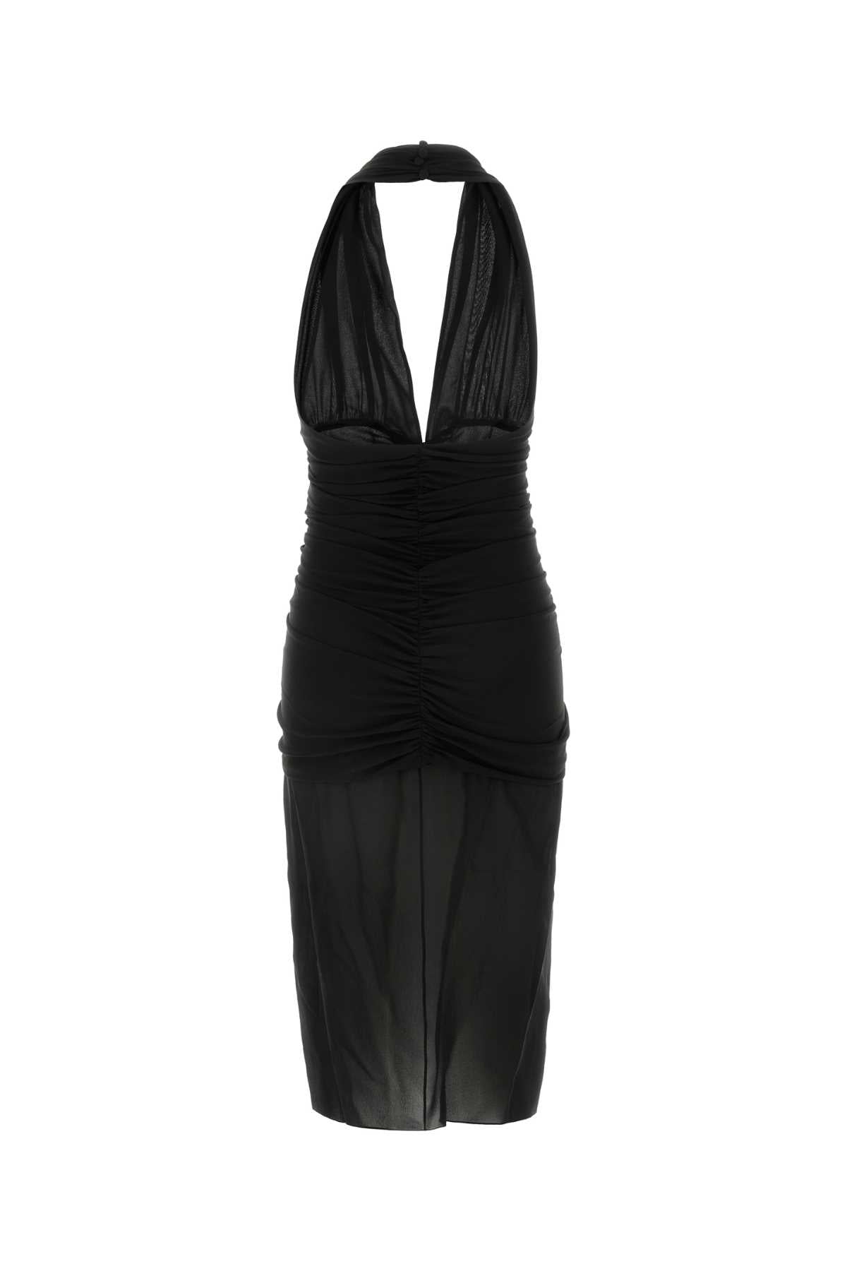 SAINT LAURENT Chic Black Crepe Mini Dress for Women