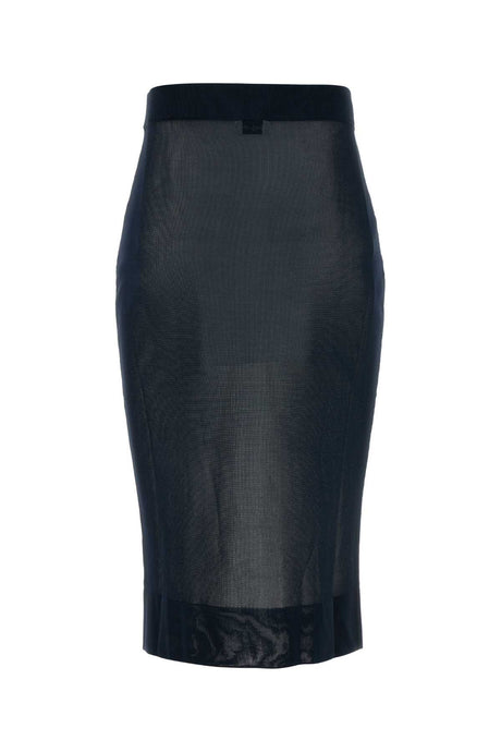 SAINT LAURENT Chic Navy Blue Viscose Skirt for Women